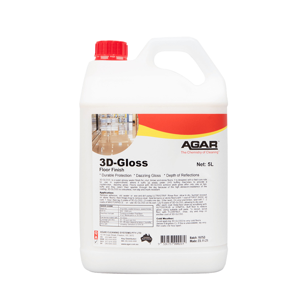 Agar | 3D Gloss 5Lt | Crystalwhite Cleaning Supplies Melbourne