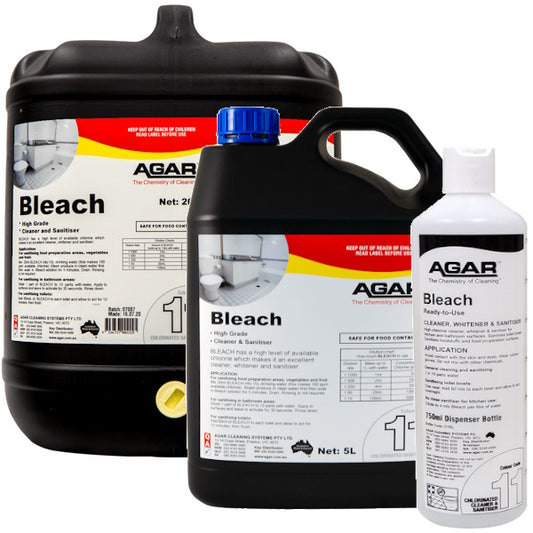 Agar | Bleach 5% Sodium Hypochlorite Group | Crystalwhite Cleaning Supplies Melbourne.