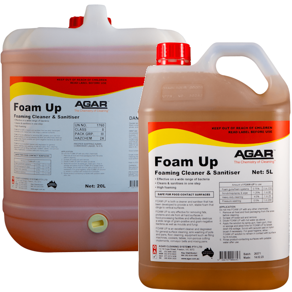 Agar | Foam Up Group Cleaner and Sanitiser | Crystalwhite Cleaning Supplies Melbourne.