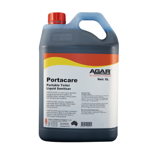 Agar | Agar Portacare Portable Toilet Sanitiser 5 Lt | Crystalwhite Cleaning Supplies Melbourne