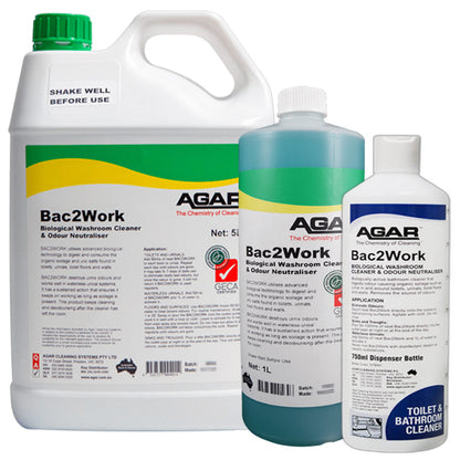 Agar | Bac2Work Biological Bathroom Cleaner Group | Crystalwhite Cleaning Supplies Melbourne