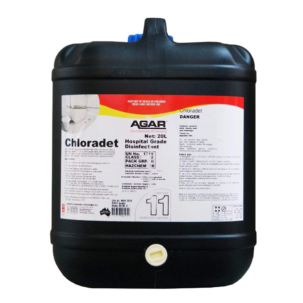 Agar | Chloradet 20Lt | Crystalwhite Cleaning Supplies Melbourne