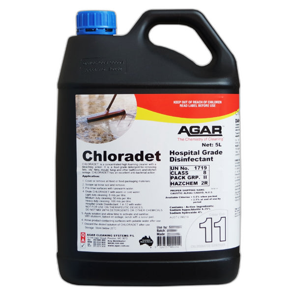 Agar | Chloradet 5Lt | Crystalwhite Cleaning Supplies Melbourne