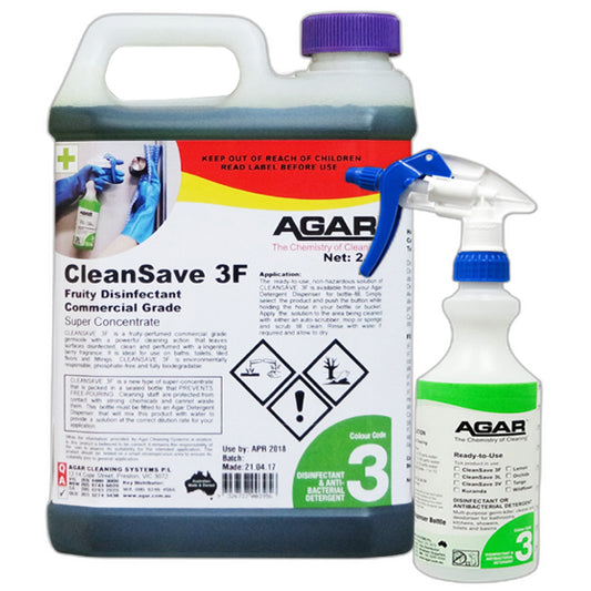 Agar | Cleansave 3F Fruity Disinfectant Commercial Grade Group | Crystalwhite Cleaning Supplies Melbourne