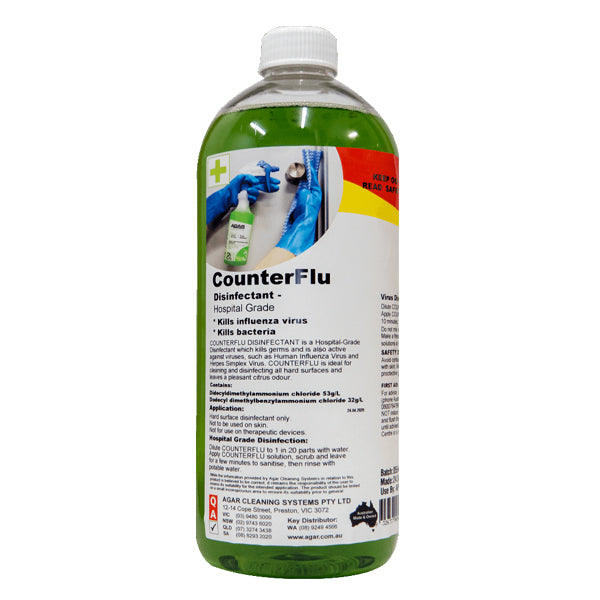 Agar | Agar Counter Flu 1Lt Hospital Grade Disinfectant | Crystalwhite Cleaning Supplies Melbourne