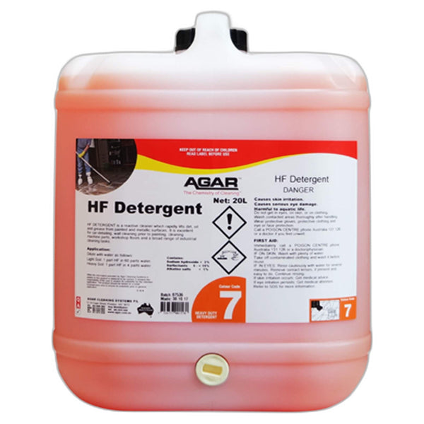 Agar | HF Detergent for Painted and Metallic Surfaces 20Lt | Crystalwhite Cleaning Supplies Melbourne