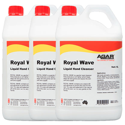 Agar | Royal Wave Liquid Hand Cleanser 5Lt Carton Quantity | Crystalwhite Cleaning Supplies Melbourne