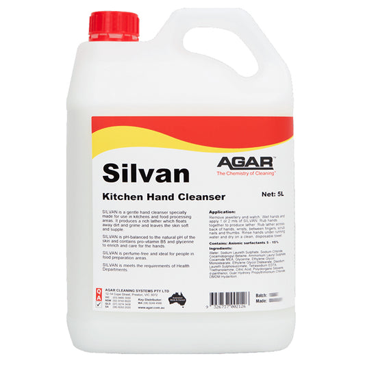 Agar | Silvan Kitchen Hand Cleanser 5Lt | Crystalwhite Cleaning Supplies Melbourne