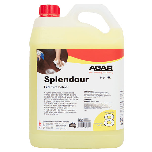 Agar | Splendour Furniture Polish 5Lt | Crystalwhite Cleaning Supplies Melbourne