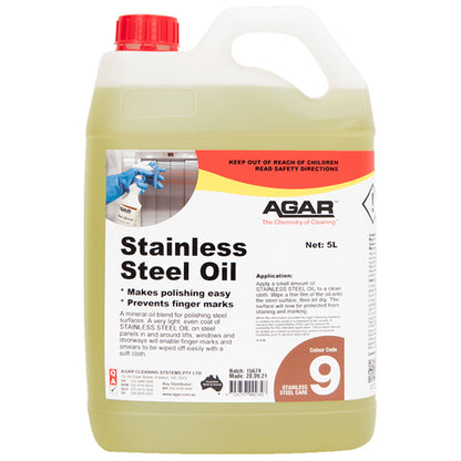 Agar | Stainless Steel Oil 5Lt | Crystalwhite Cleaning Supplies Melbourne