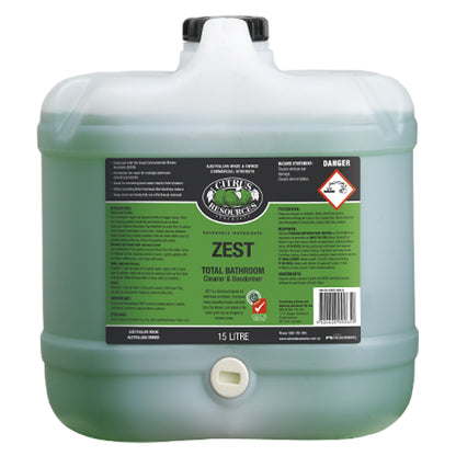 Citrus Resources | Zest Total Bathroom Cleaner and Doedoriser 15Lt | Crystalwhite Cleaning Supplies Melbourne