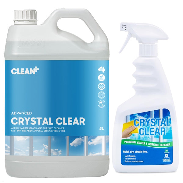 Clean Plus | Advanced Crystal Clear Glass Cleaner Group | Crystalwhite Cleaning Supplies Melbourne