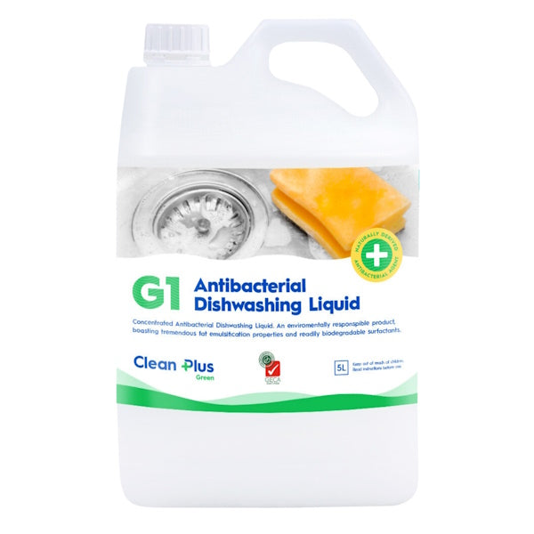 Clean Plus | G1 Antibacterial Dishwashing Liquid | Crystalwhite Cleaning Supplies Melbourne