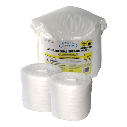 Cleanstar | Antibacterial 800 and 1200 Surface Wipes Lemon Scented | Crystalwhite Cleaning Supplies Melbourne