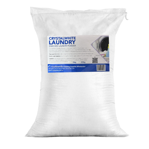 Crystalwhite | Laundry Powder 20Kg | Crystalwhite Cleaning Supplies Melbourne.