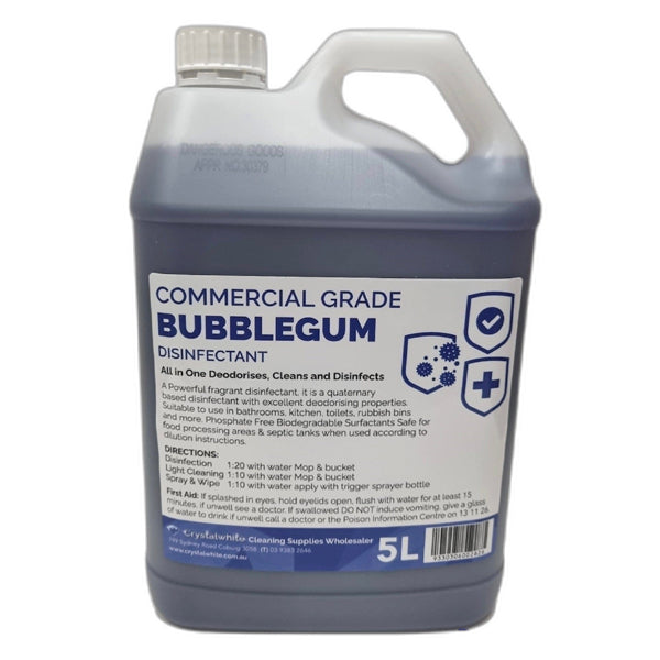 Crystalwhite | Bubble Gum Commercial Grade Disinfectant 5Lt | Crystalwhite Cleaning Supplies Melbourne