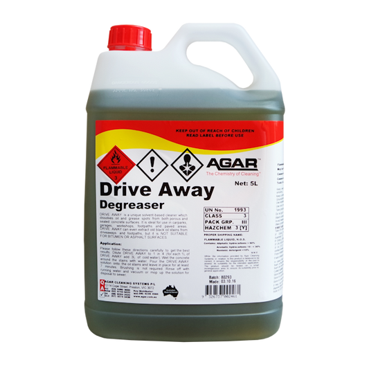 Agar | Drive Away Grease and Oil Degreaser 5Lt | Crystalwhite Cleaning Supplies Melbourne