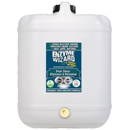 Enzyme Wizard | Drain Odour Eliminator and Maintainer 20Lt | Crystalwhite Cleaning Supplies Melbourne