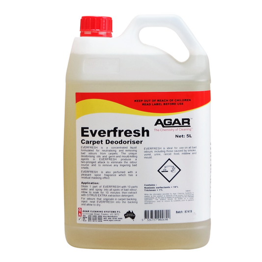 Agar | Everfresh Carpet Deodoriser 5Lt | Crystalwhite Cleaning Supplies Melbourne