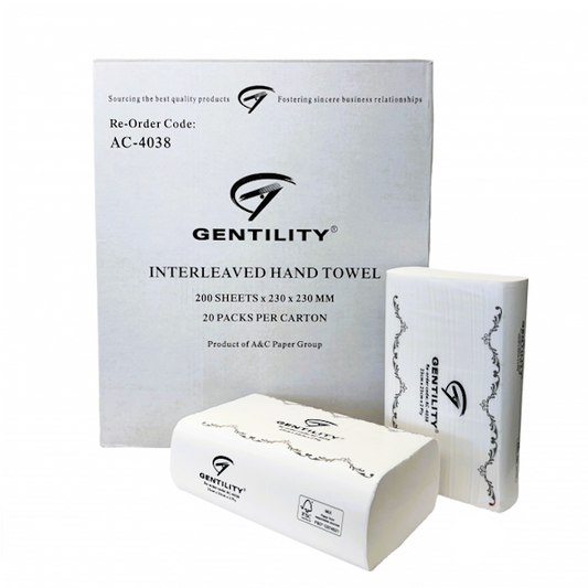 Gentility | Slimline Hand Towel Quilted 23cm x 23cm 4000 Sheets | Crystalwhite Cleaning Supplies Melbourne