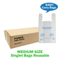 PlusPak | Reuseable 9.5Kg Printed Plastic Carry Bags 37UM | Crystalwhite Cleaning Supplies Melbourne