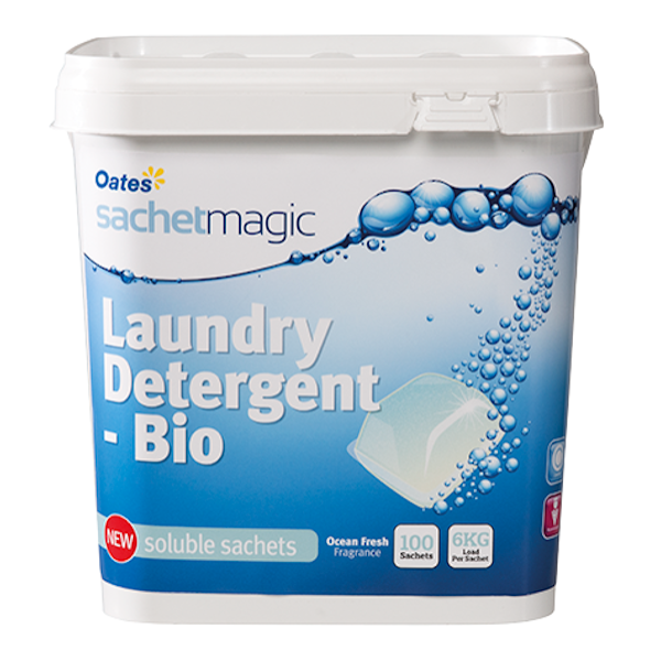 Oates | Laundry Detergent Bio 100 Sachet | Crystalwhite Cleaning Supplies Melbourne