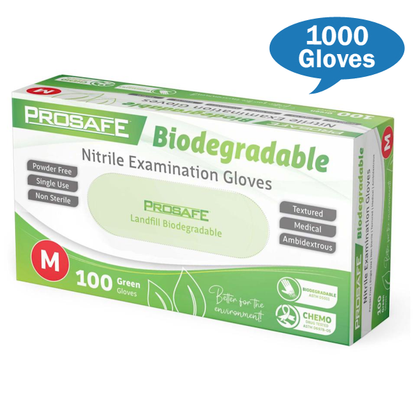 Austar Packaging | Prosafe Green Nitrile    
 M Biodegradable Examination Gloves | Crystalwhite Cleaning Supplies Melbourne