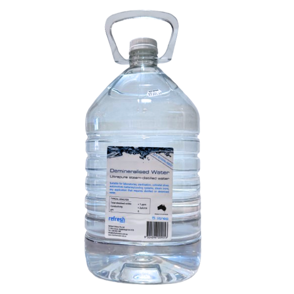 Refresh | Demineralised Water 5L | Crystalwhite Cleaning Supplies Melbourne.