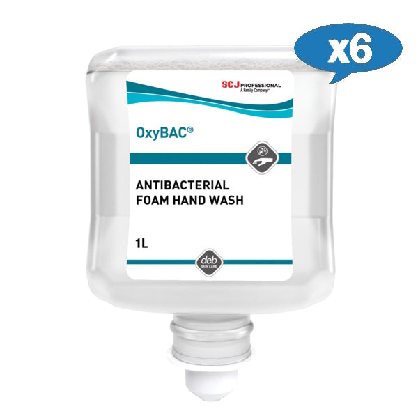 SC Johnson Deb | OxyBAC 1Lt Antibacterial Foam Hand Wash Box | Crystalwhite Cleaning Supplies Melbourne