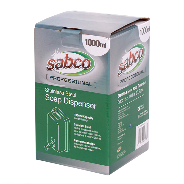 Sabco | Soap and Lotion Dispenser Stainless Steel Box | Crystalwhite Cleaning Supplies Melbourne