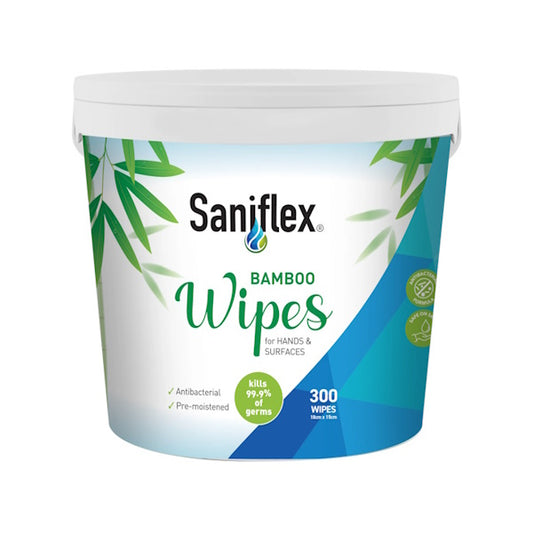 Saniflex | Bamboo Wipes for Hands & Surfaces 300 pack | Crystalwhite Cleaning Supplies Melbourne