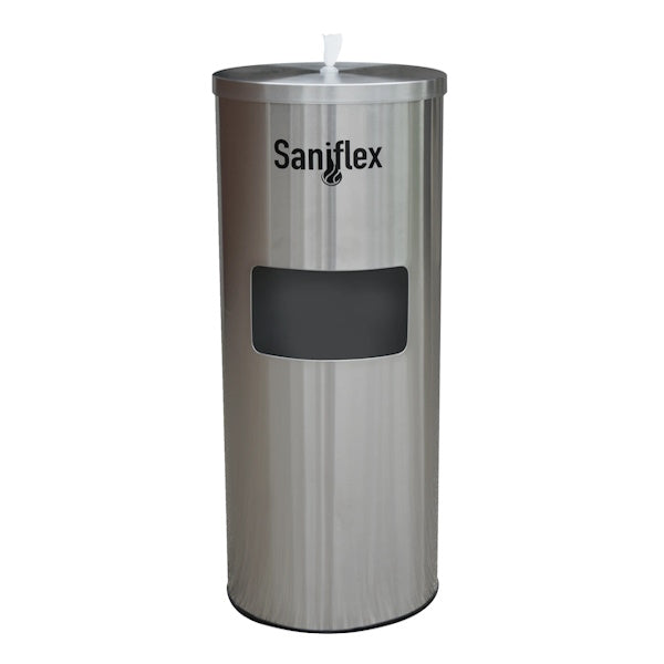 Saniflex | Stainless Steel Dispenser Unit Silver | Crystalwhite Cleaning Supplies Melbourne