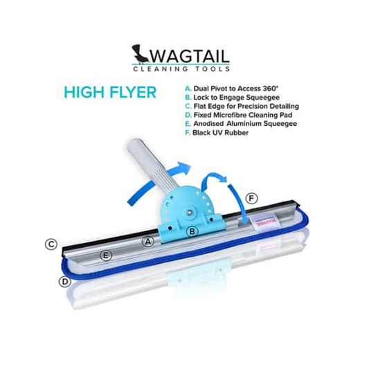 Wagtail | High Flyer Window Squeegee with Washer | Crystalwhite Cleaning Supplies Melbourne