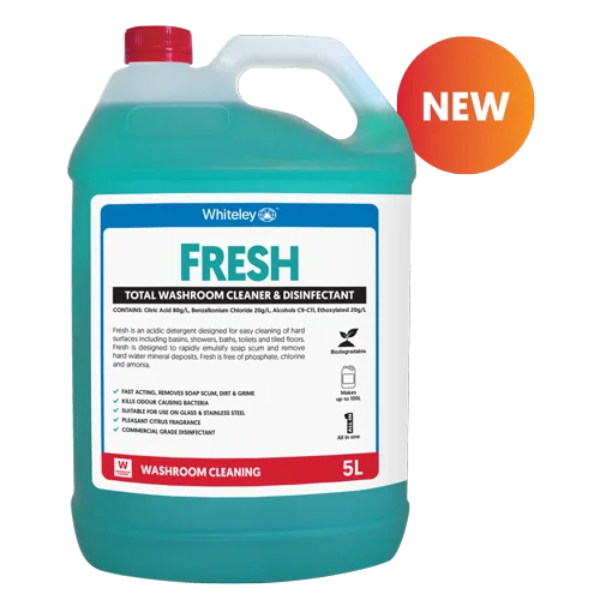 Whiteley | Fresh 5Lt Total Washroom Cleaner and Disinfectant | Crystalwhite Cleaning Supplies Melbourne.