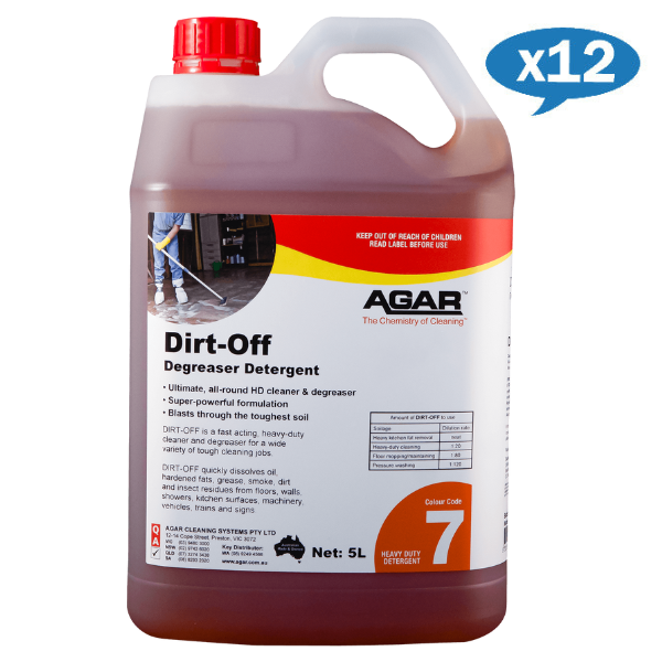 Agar | Dirt Off Degreaser 5Ltx12 | Crystalwhite Cleaning Supplies Melbourne.