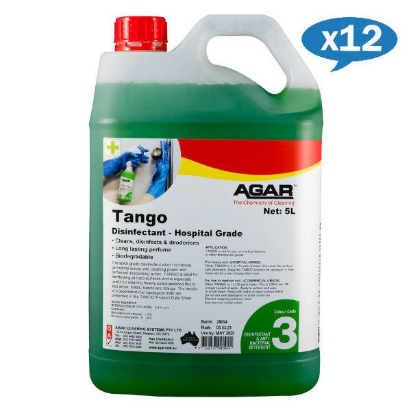 Agar | Wholesale Tango 5Lt Hospital Grade Disinfectant | Crystalwhite Cleaning Supplies Melbourne