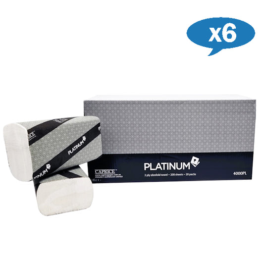 Wholesale Caprice | Platinum 2 Ply Slimfold Towel 23cm x 23cm | Crystalwhite Cleaning Supplies Melbourne