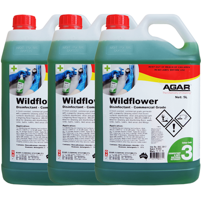 Agar | Wildflower Commercial Grade Disinfectant 3 X 5Lt | Crystalwhite Cleaning Supplies Melbourne