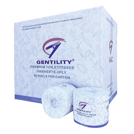 Gentility | Premium 2-Ply 700 Sheet Toilet Paper | Crystalwhite Cleaning Supplies Melbourne.