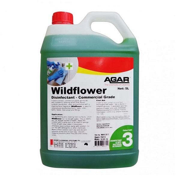 Agar | Wildflower 5Lt Commercial Grade Disinfectant | Crystalwhite Cleaning Supplies Melbourne