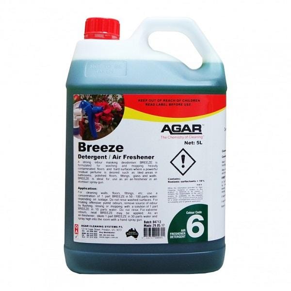 Agar | Breeze 5Lt Detergent and Air Freshener | Crystalwhite Cleaning Supplies Melbourne