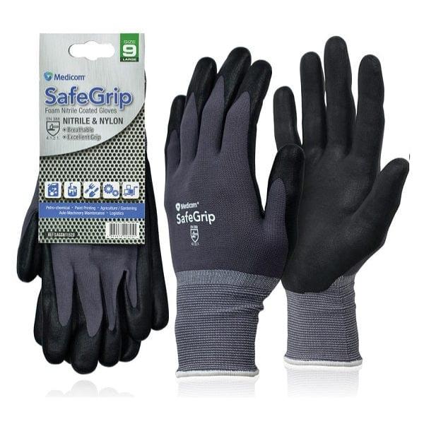 Medicom | Safe Grip Nitrile Coated Cloves | Crystalwhite Cleaning Supplies Melbourne