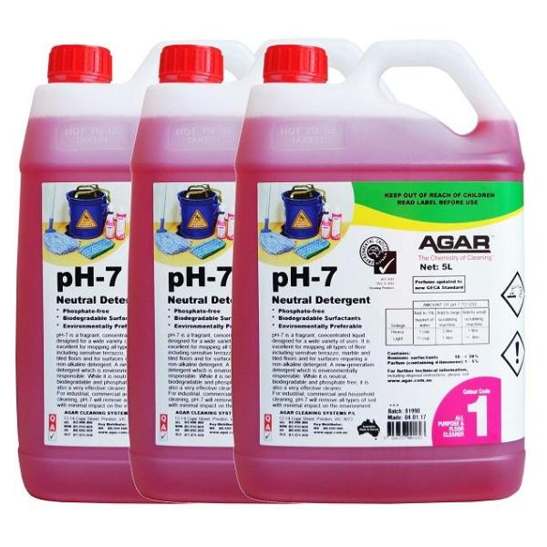 Agar | pH-7 5Lt Neutral Detergent 3 X 5Lt | Crystalwhite Cleaning Supplies Melbourne