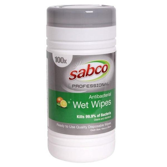 Sabco | Professional Antibacterial Wet Wipes 100 pk | Crystalwhite Cleaning Supplies Melbourne