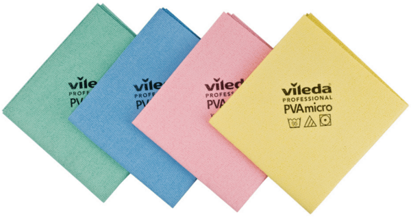 Vileda Professional - PVA Micro Cloth Red, 100% Microfibers, Made of PVA