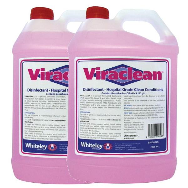 Whiteley | Viraclean 5Lt Disinfectant Hospital Grade | Crystalwhite Cleaning Supplies Melbourne